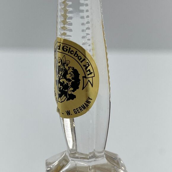 House Of Global Art Hand Cut Lead Crystal Clear / Gold Bell West Germany - Picture 9 of 10